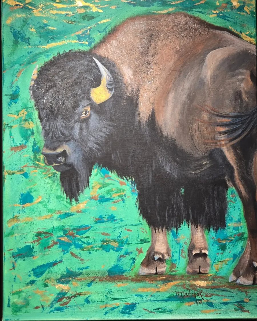 Golden Spirit, a wildlife oil painting by Rhoda J. Dutchak